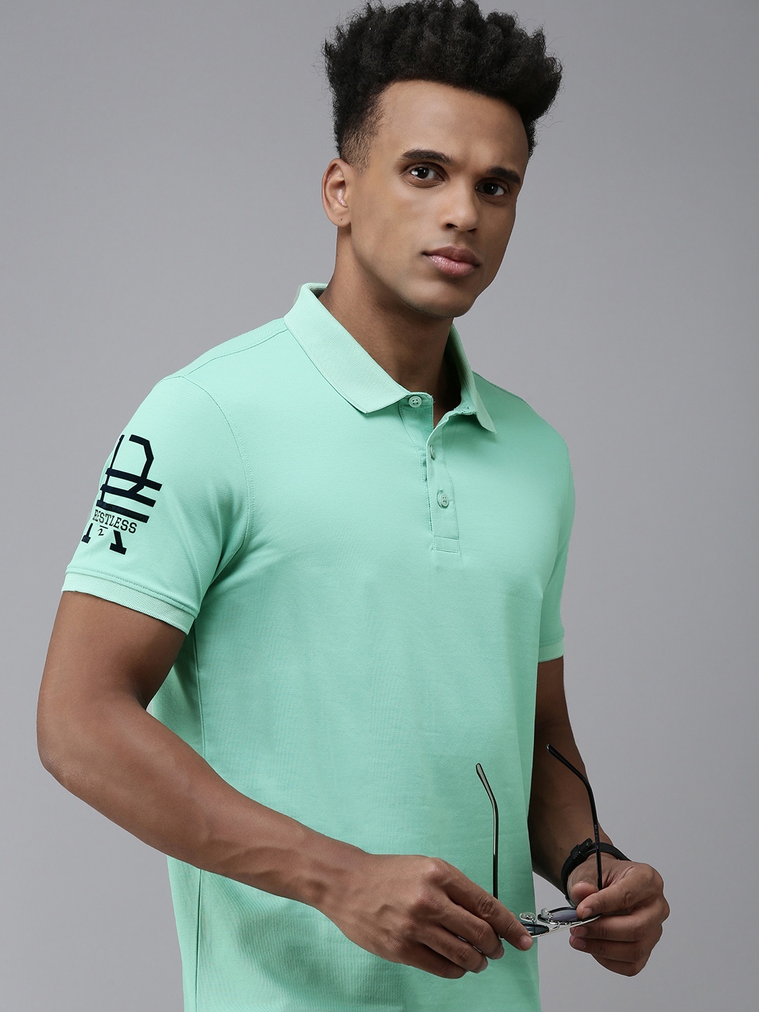 

SPYKAR Polo Collar Slim Fit T-shirt, Green