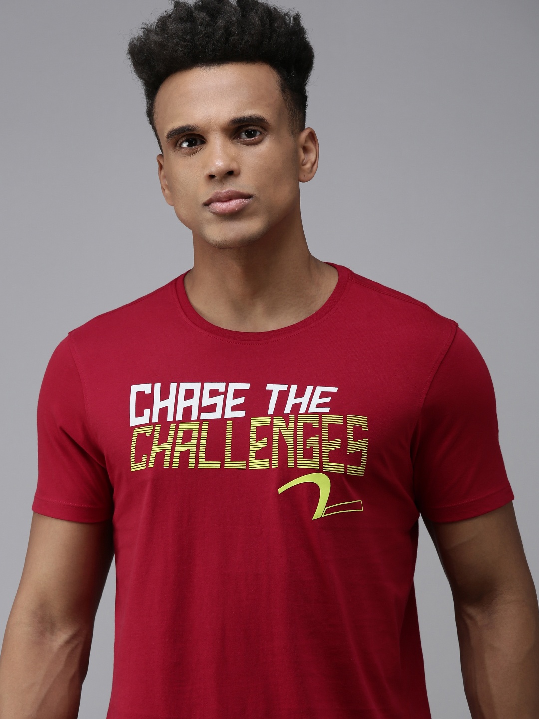 

SPYKAR Men Typography Printed Pure Cotton T-shirt, Red