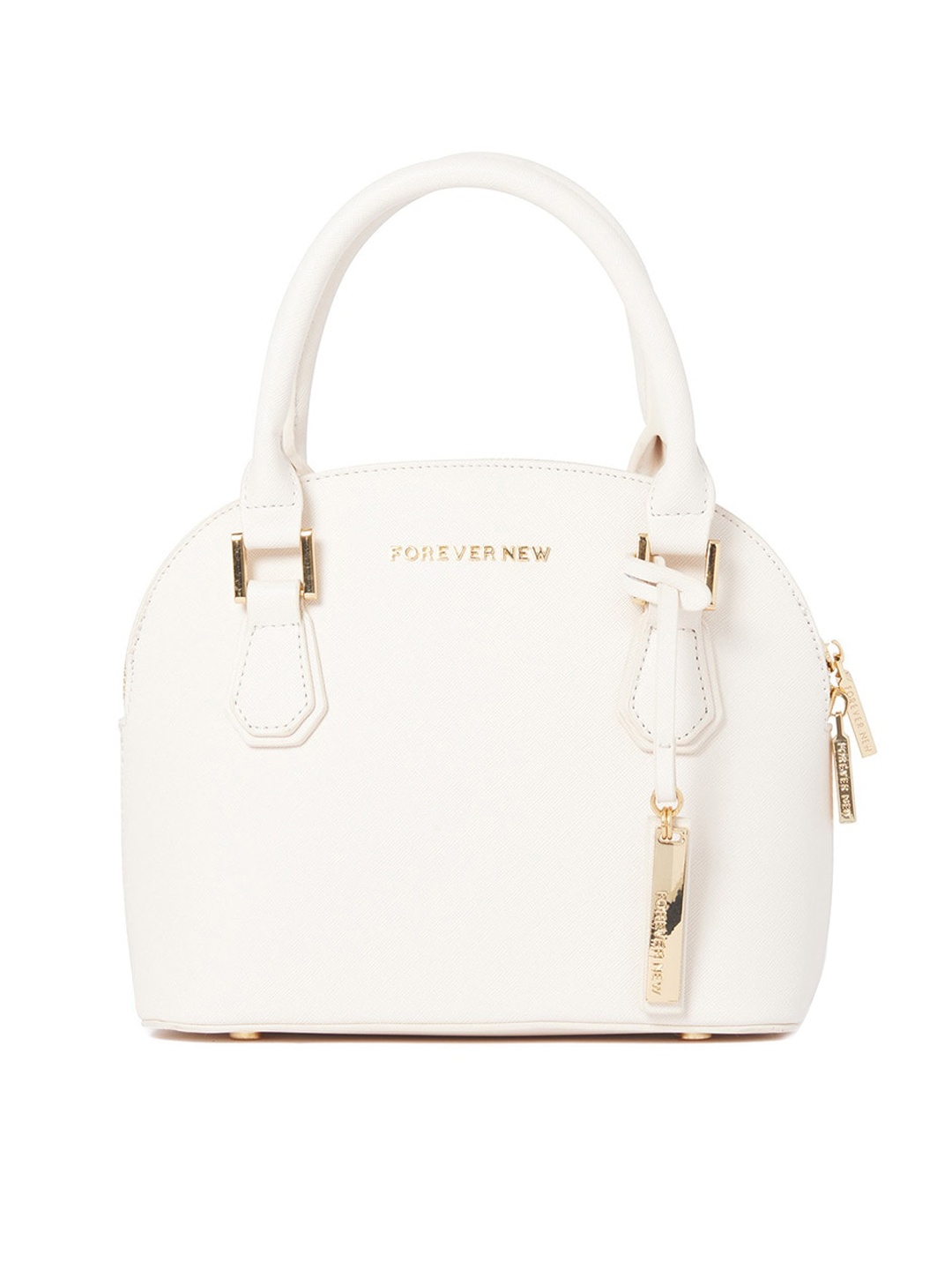 

Forever New White PU Structured Satchel Bag