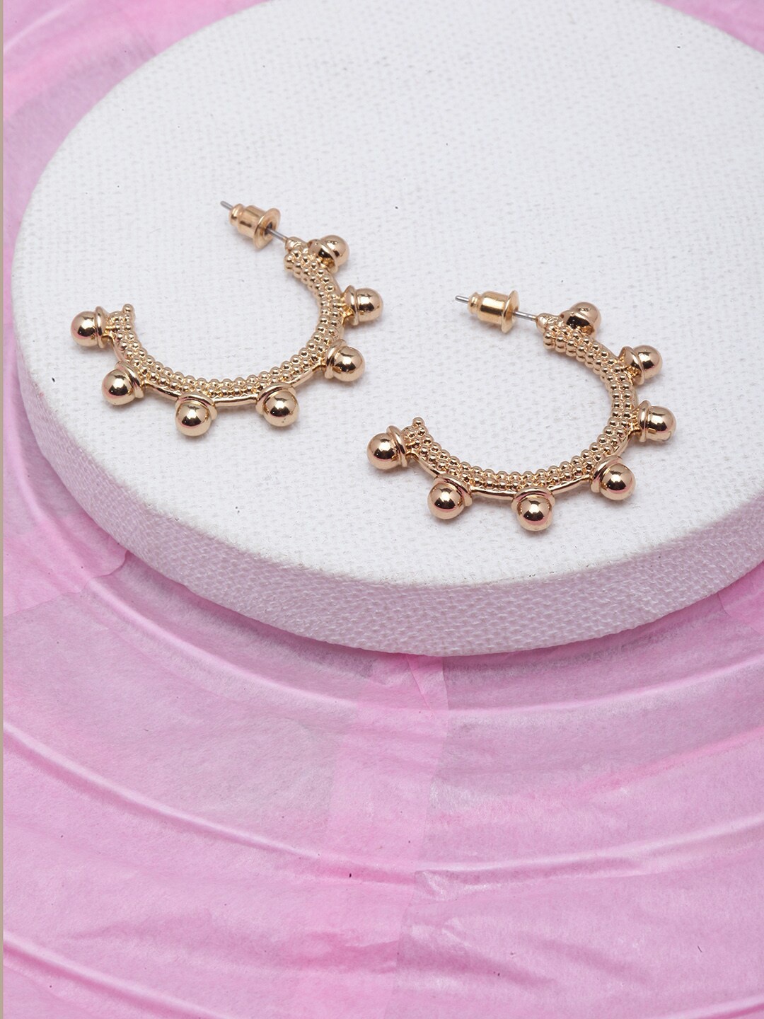 

DIVA WALK Gold-Plated Circular Half Hoop Earrings