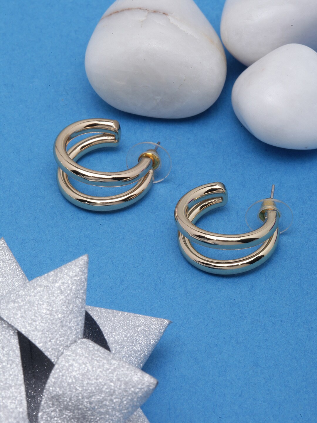 

DIVA WALK Gold-Plated Circular Half Hoop Earrings