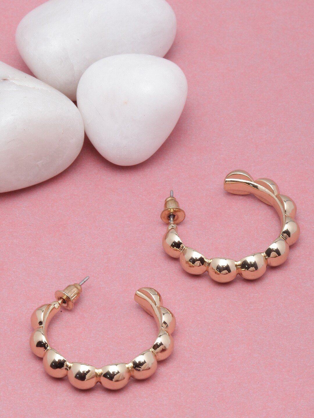 

DIVA WALK Gold-Plated Circular Half Hoop Earrings