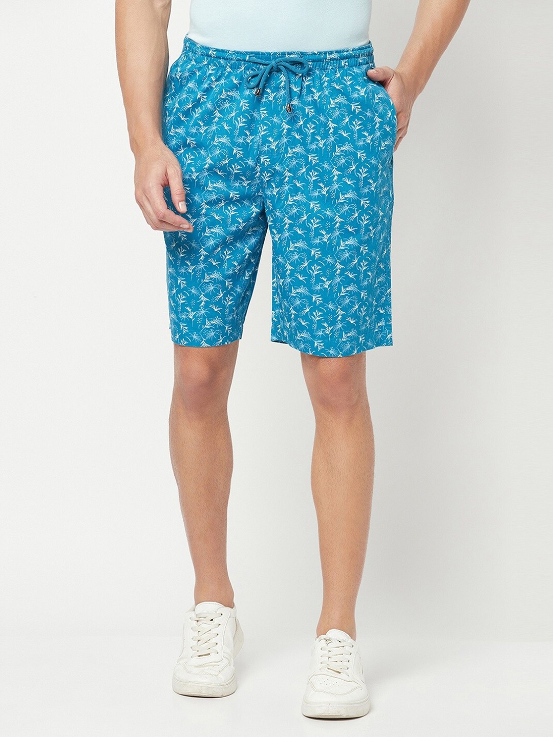 

Crimsoune Club Men Printed Lounge Shorts, Blue