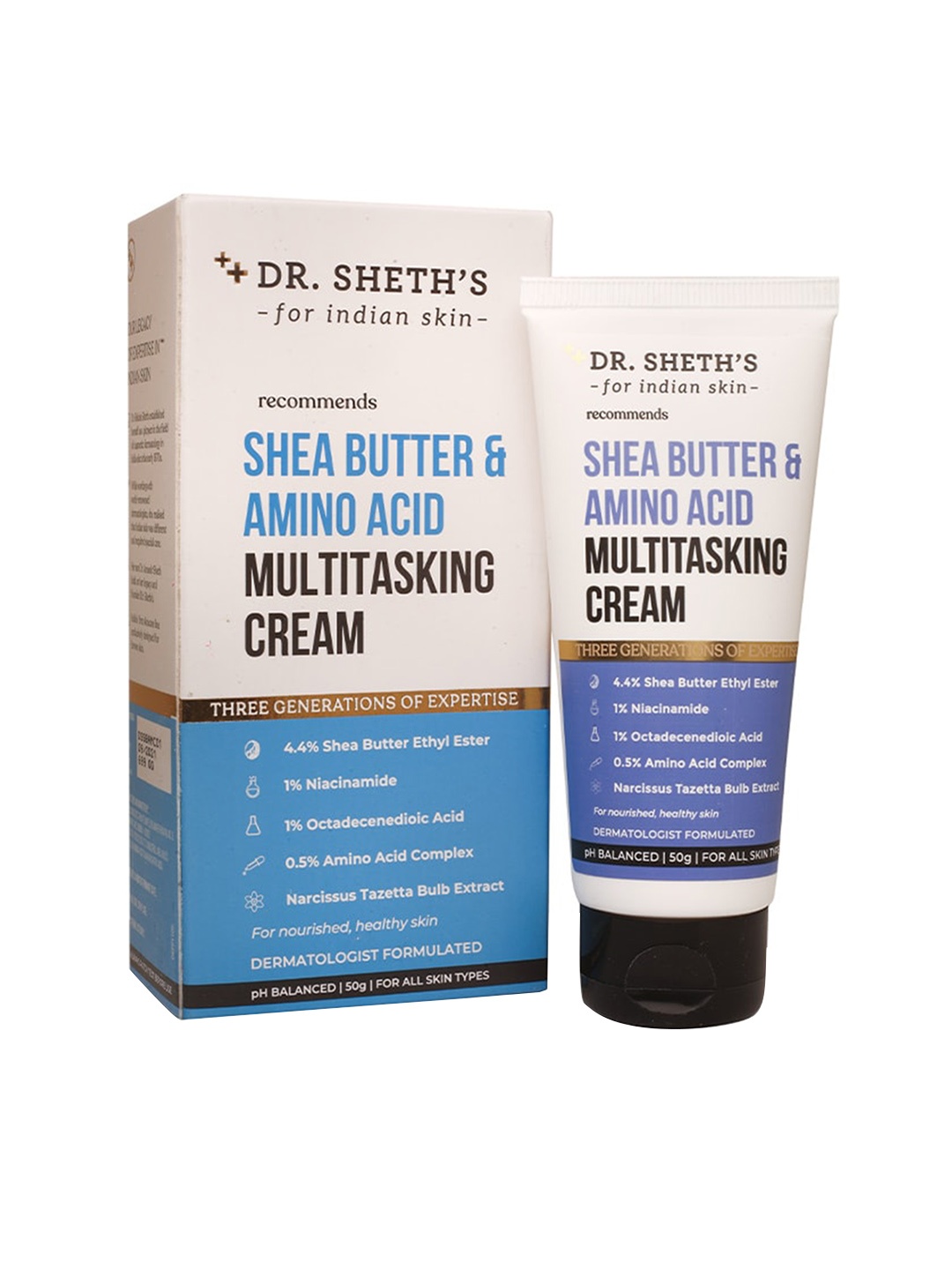 

DR. SHETHS Shea Butter & Amino Acid Multitasking Cream - 50g, White