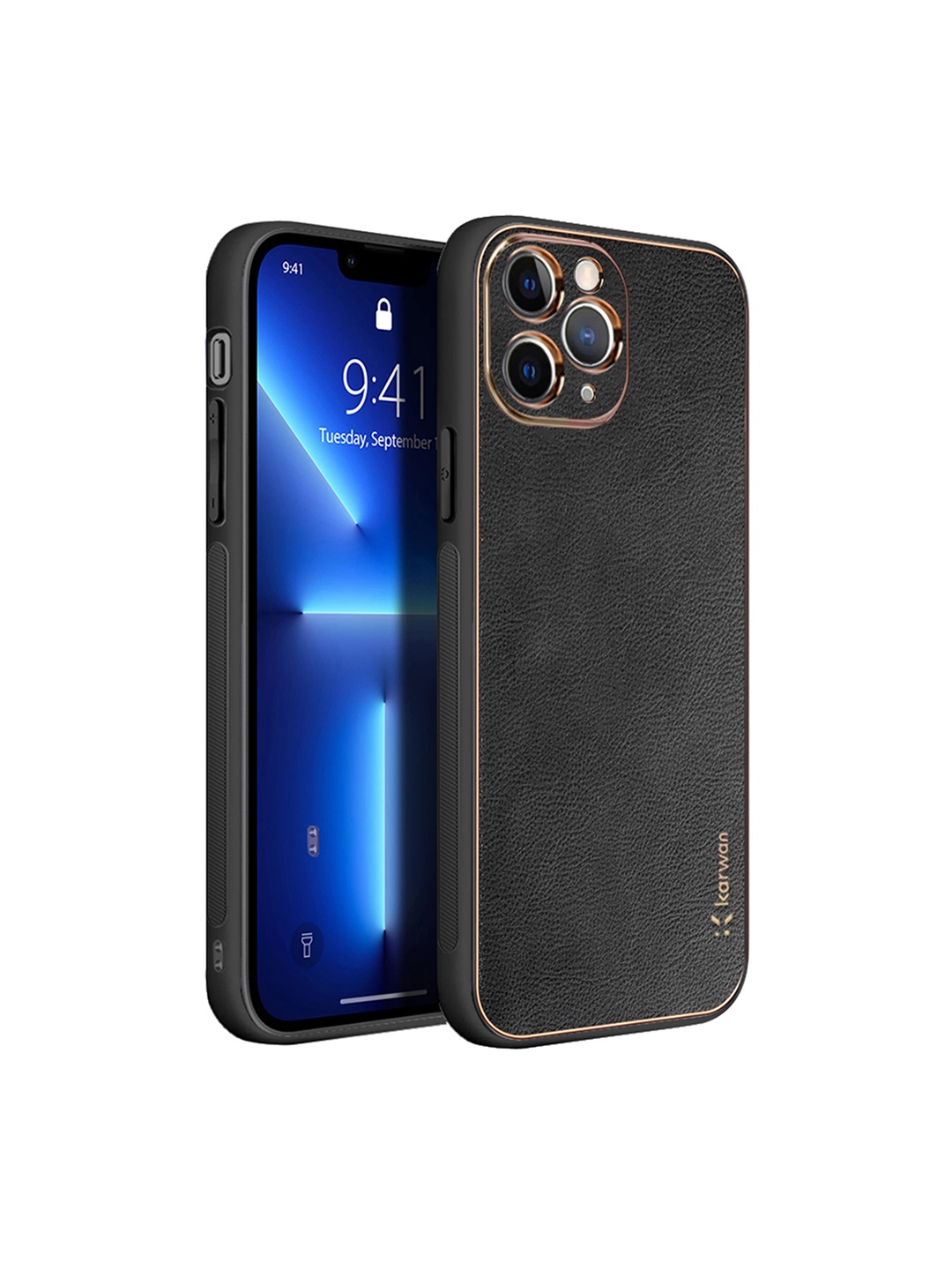 

Karwan Compatible Genuine Leather iPhone 11 Pro Max Back Case, Black