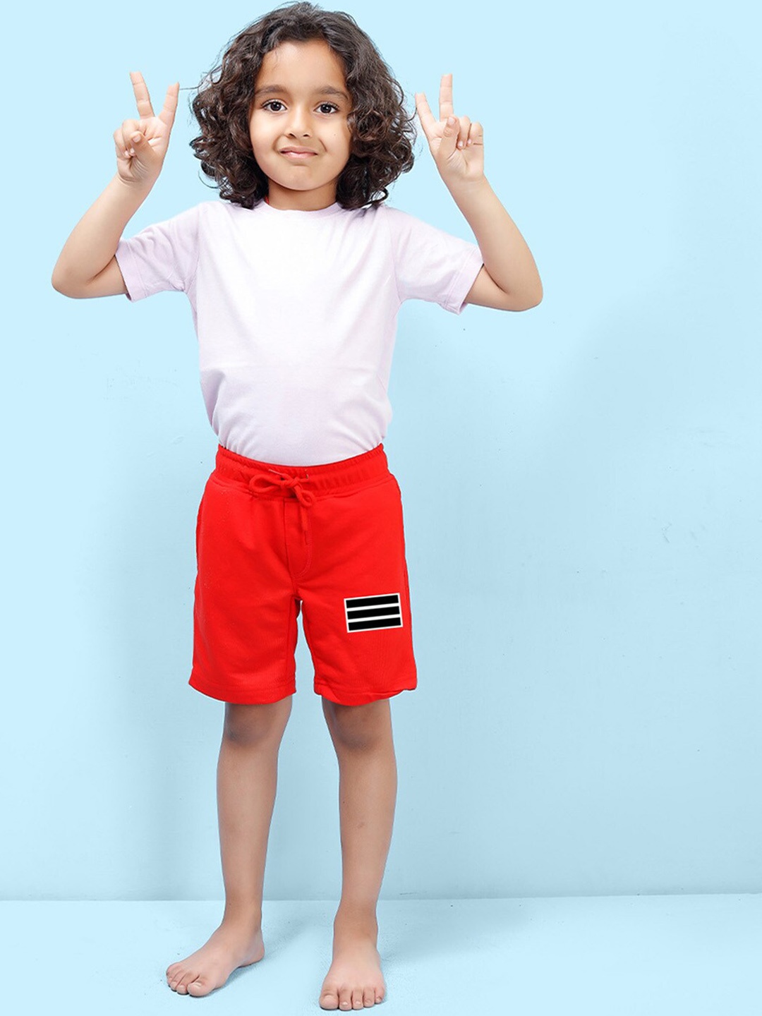 

NUSYL Boys Mid-Rise Regular Lounge Shorts, Red