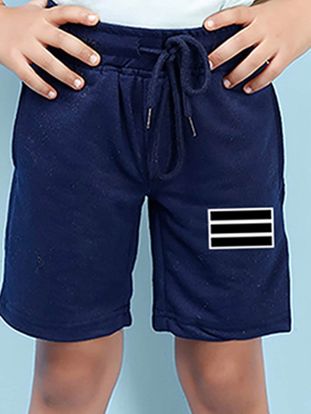 

NUSYL Boys Graphic Printed Mid Rise Shorts, Navy blue