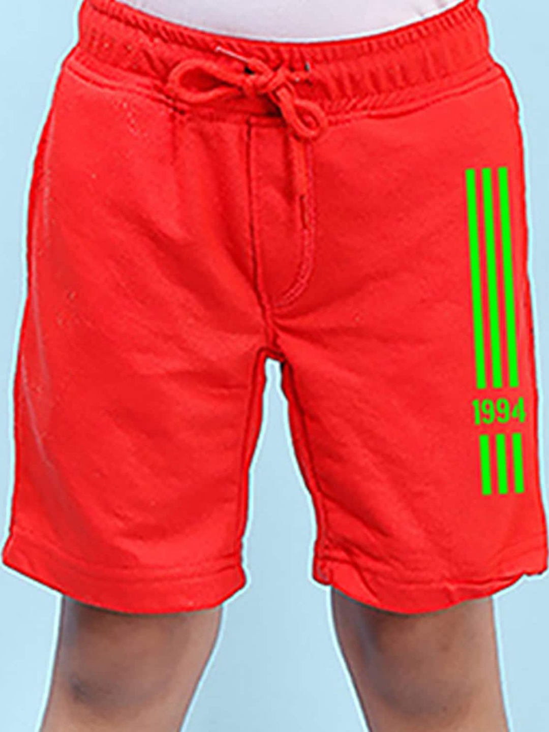 

NUSYL Boys Mid-Rise Typography Printed Casual Cotton Shorts, Red