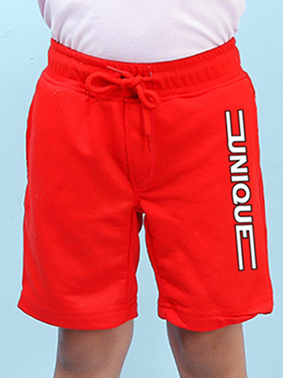 

NUSYL Boys Mid Rise Typography Printed Lounge Shorts, Red