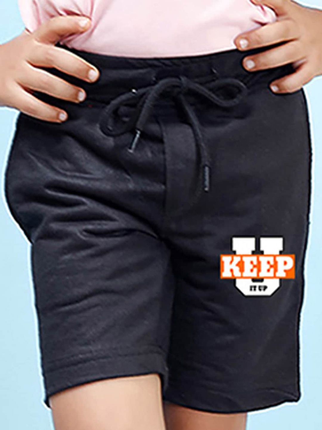 

NUSYL Boys Keep It Up Printed Regular Shorts, Black