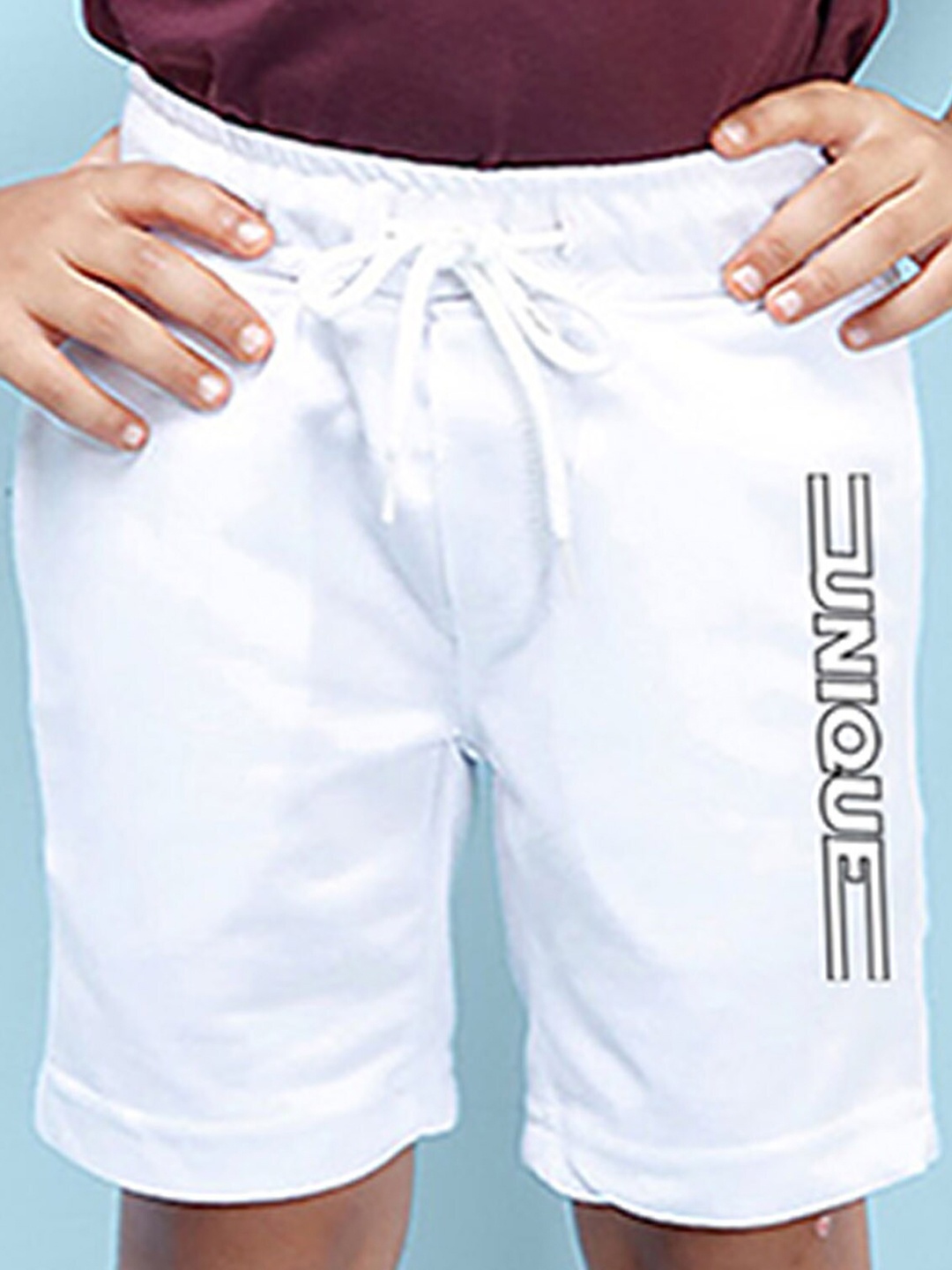 NUSYL Boys Typography Printed Shorts, White