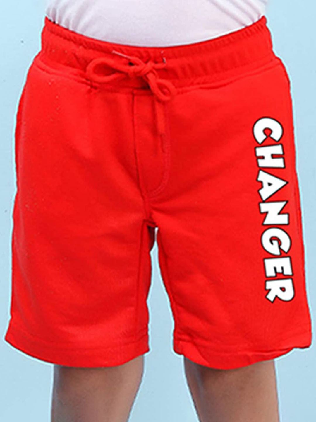 

NUSYL Boys Mid-Rise Typography Printed Casual Cotton Shorts, Red