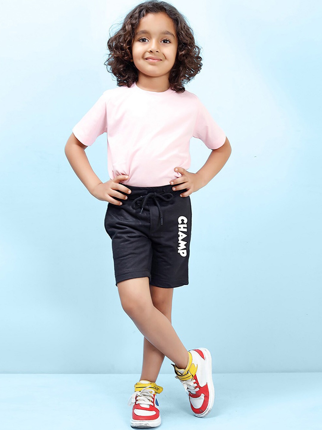 

NUSYL Boys Typography Printed Mid-Rise Shorts, Black