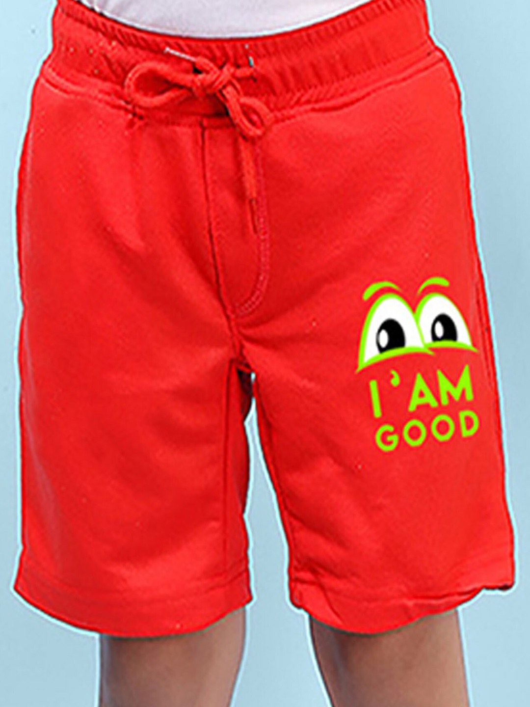 

NUSYL Boys Typography Printed Lounge Shorts, Red