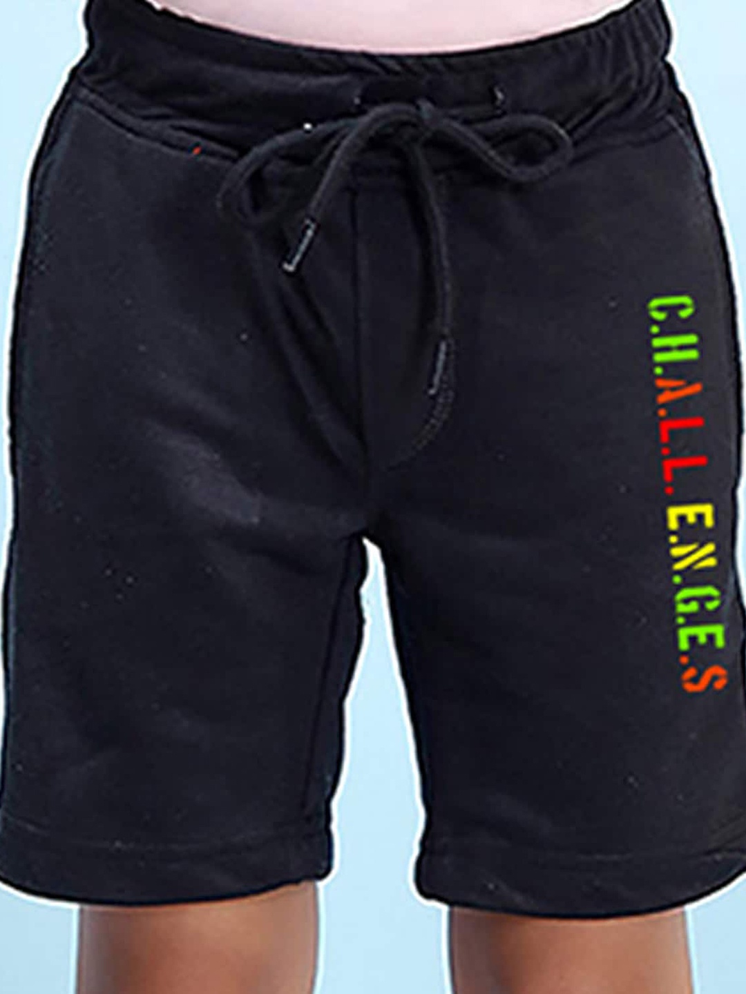 

NUSYL Boys Typography Printed Shorts, Black