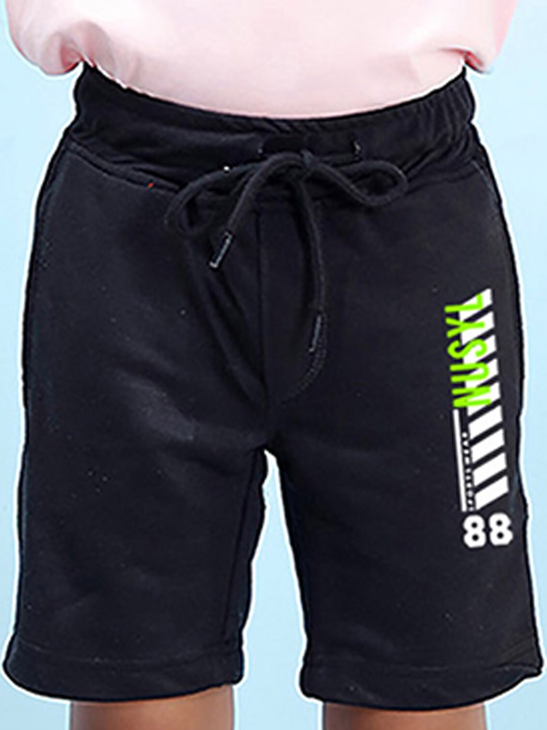 

NUSYL Boys Typography Printed Mid-Rise Shorts, Black