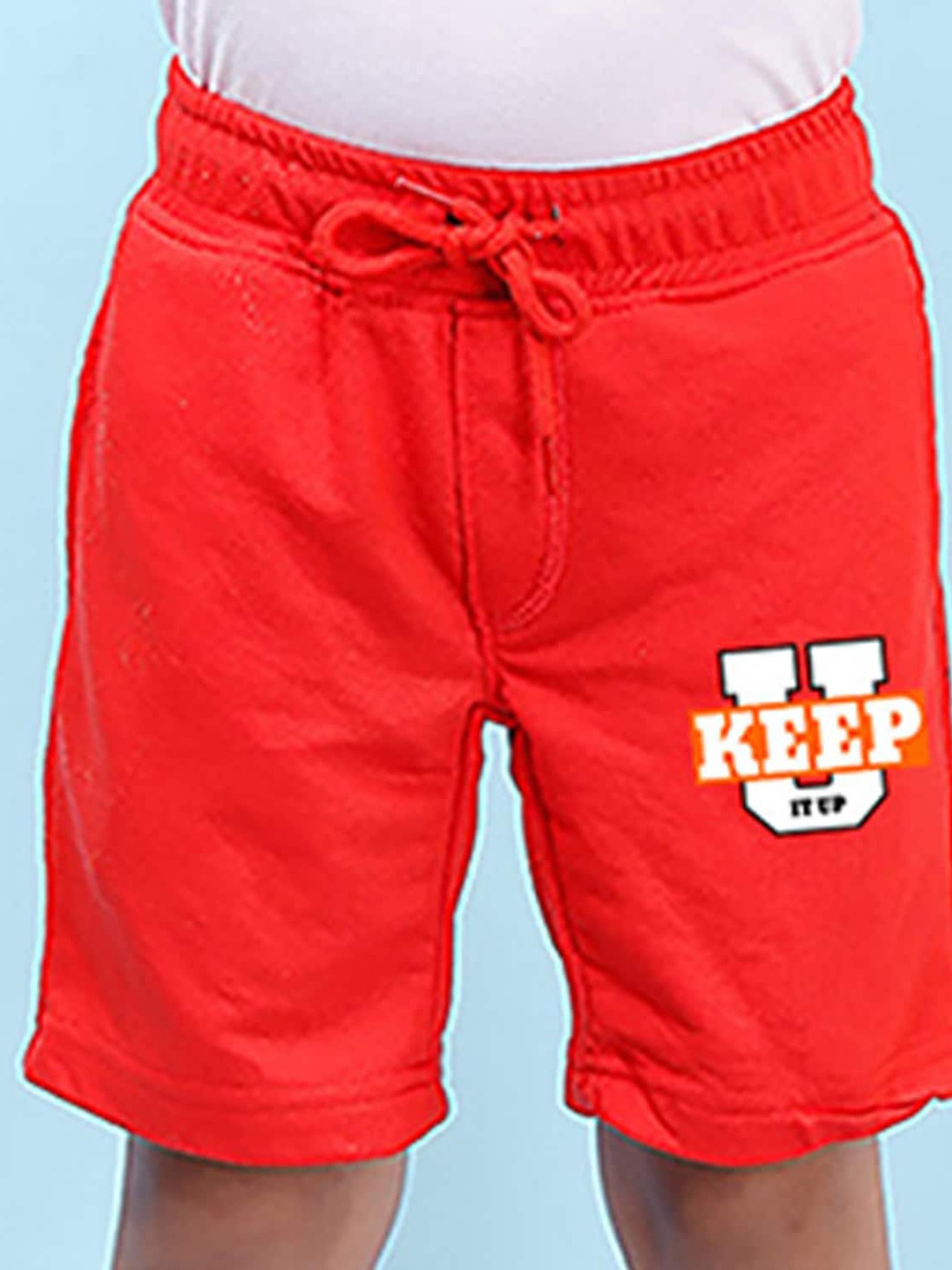 

NUSYL Boys Typography Printed Mid-Rise Shorts, Red