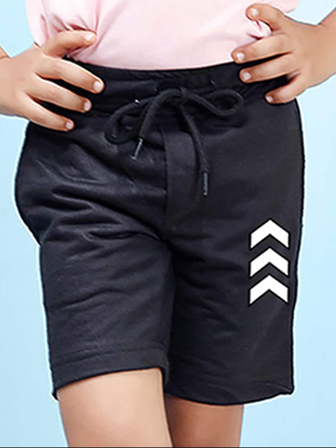 

NUSYL Boys Graphic Printed Mid Rise Shorts, Black