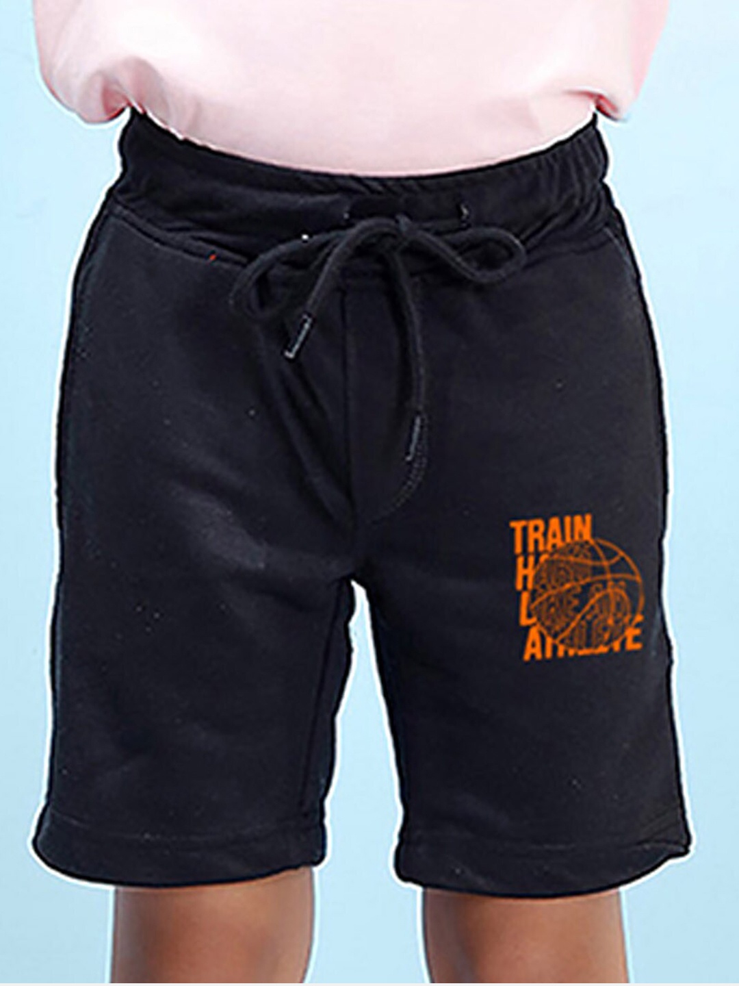 

NUSYL Boys Typography Printed Shorts, Black