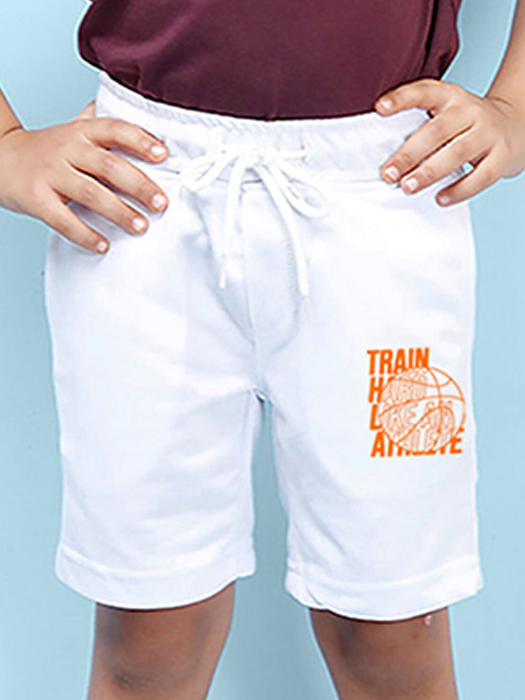 

NUSYL Boys Graphic Printed Mid-Rise Shorts, White