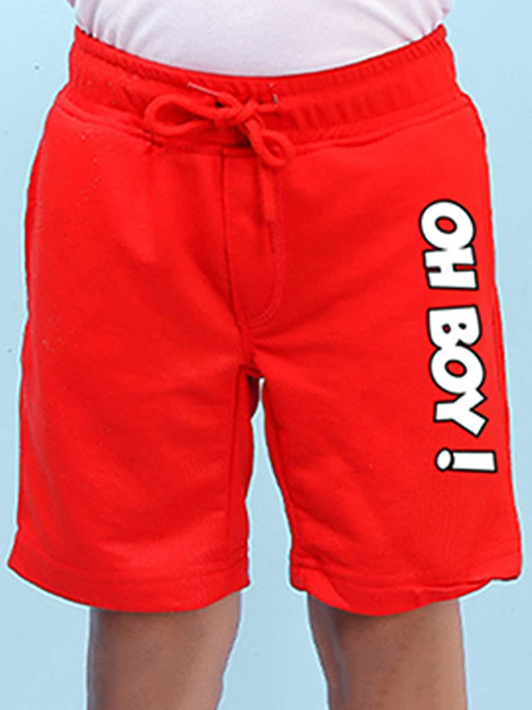 NUSYL Boys Oh Boy Printed Regular Shorts, Red
