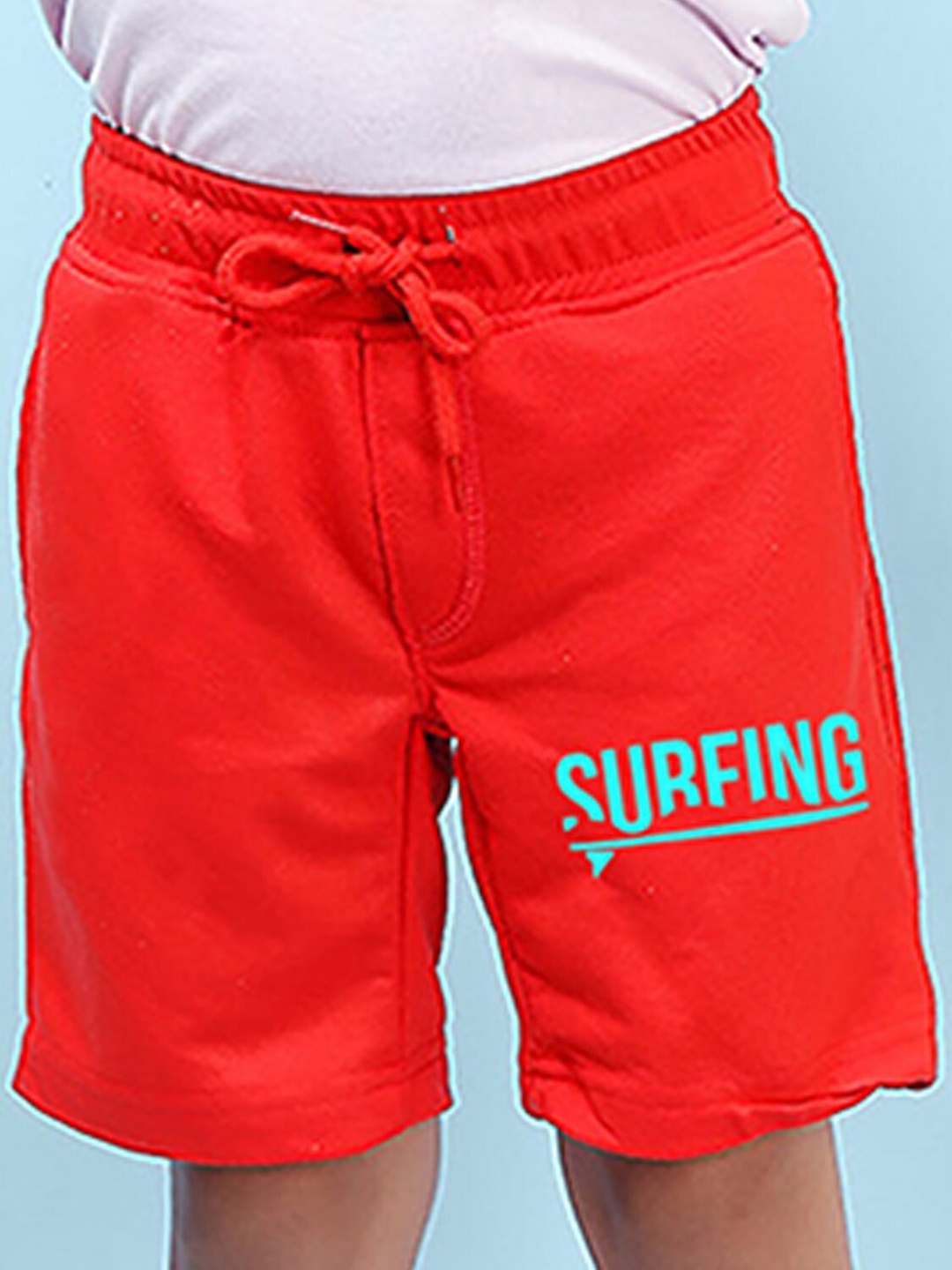 

NUSYL Boys Typography Printed Mid-Rise Shorts, Red