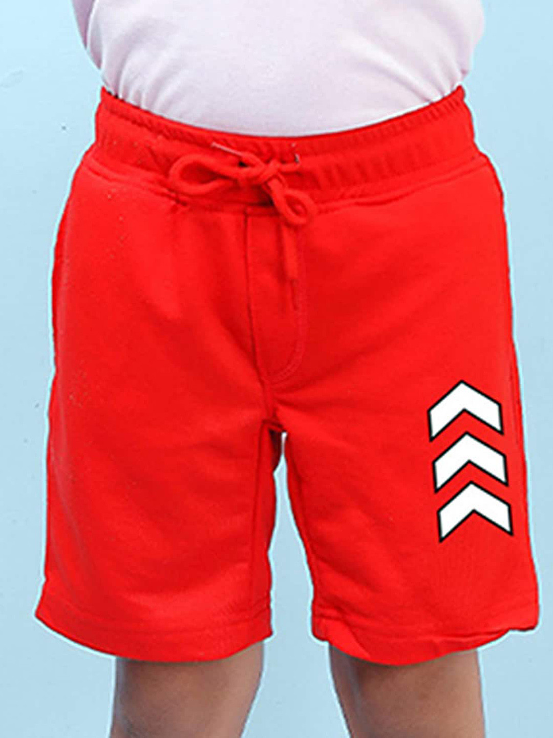 

NUSYL Boys Mid-Rise Geometric Printed Casual Cotton Shorts, Red