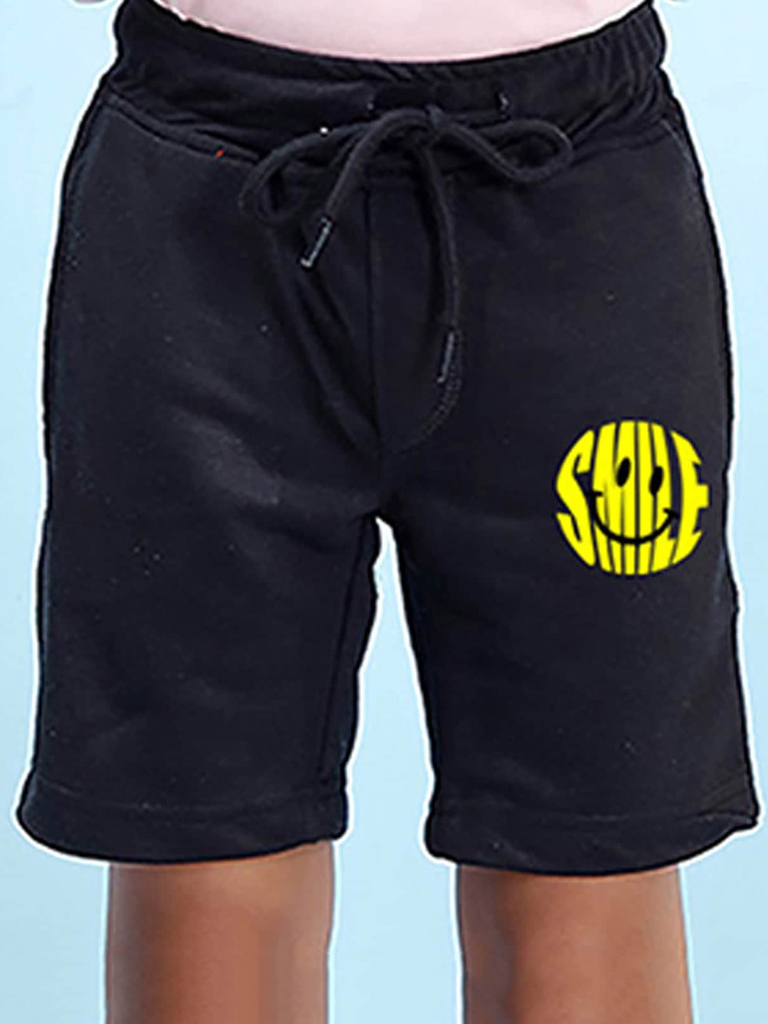 

NUSYL Boys Smile Printed Regular Shorts, Black