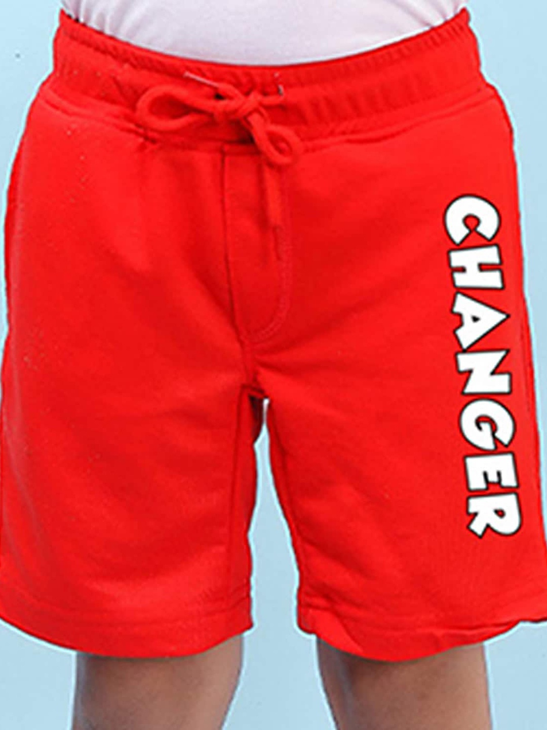 

NUSYL Boys Mid-Rise Typography Printed Casual Cotton Shorts, Red