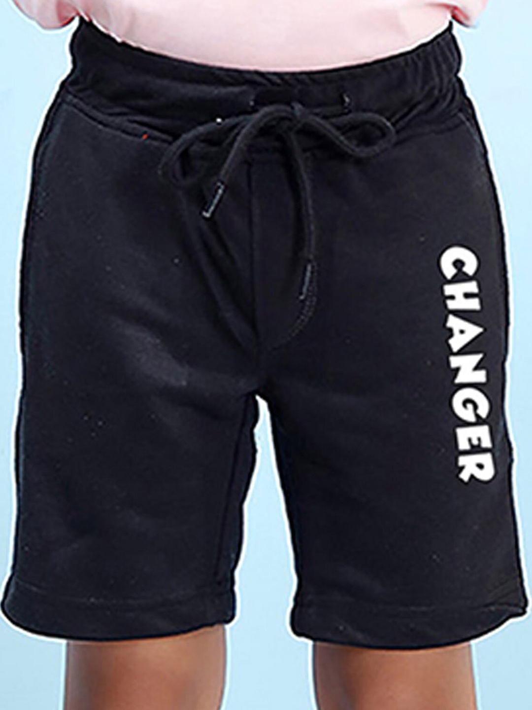 

NUSYL Boys Mid Rise Typography Printed Shorts, Black