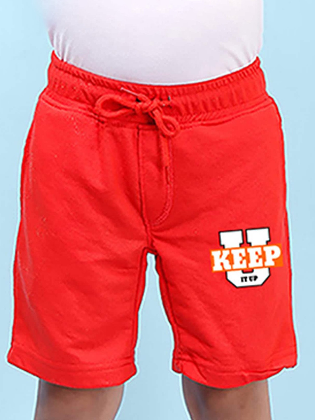 NUSYL Boys Keep It Up Printed Regular Shorts, Red