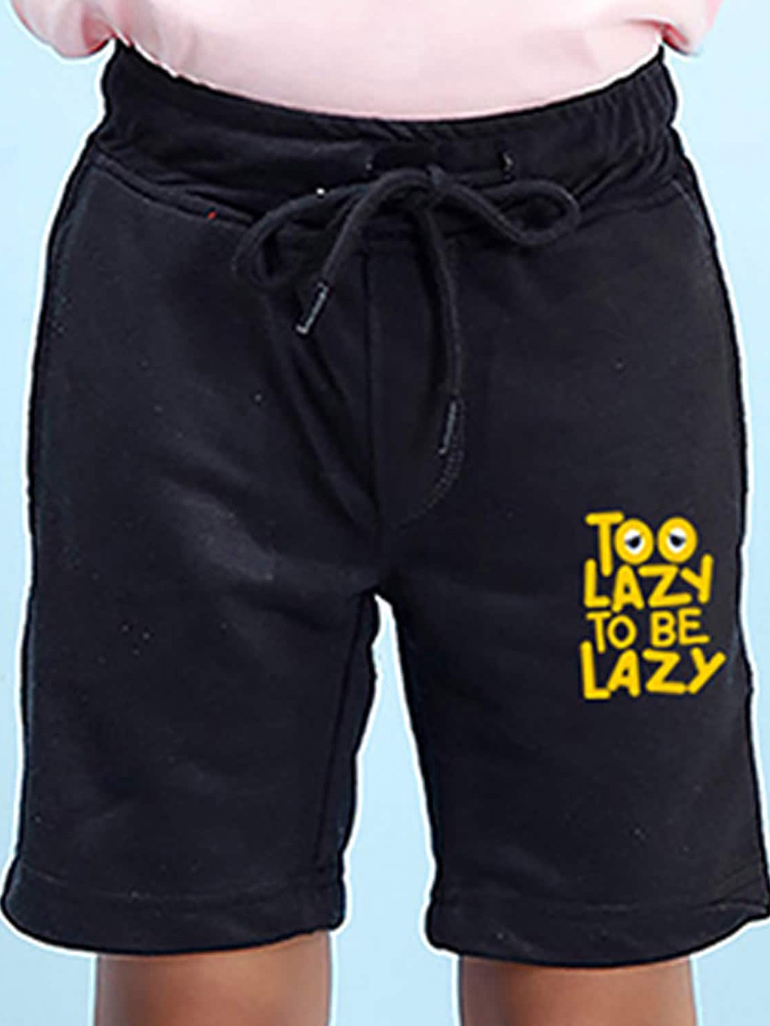 

NUSYL Boys Mid-Rise Typography Printed Casual Shorts, Black