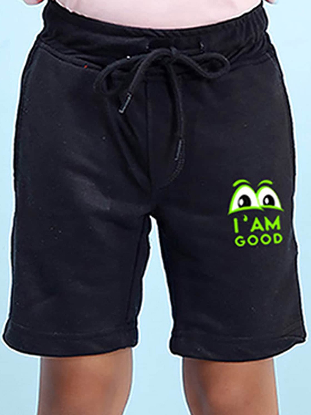 

NUSYL Boys I am Good Printed Regular Shorts, Black
