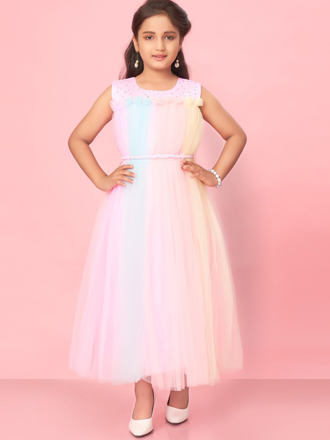 

Muhuratam Fit & Flare Maxi Dress, Pink