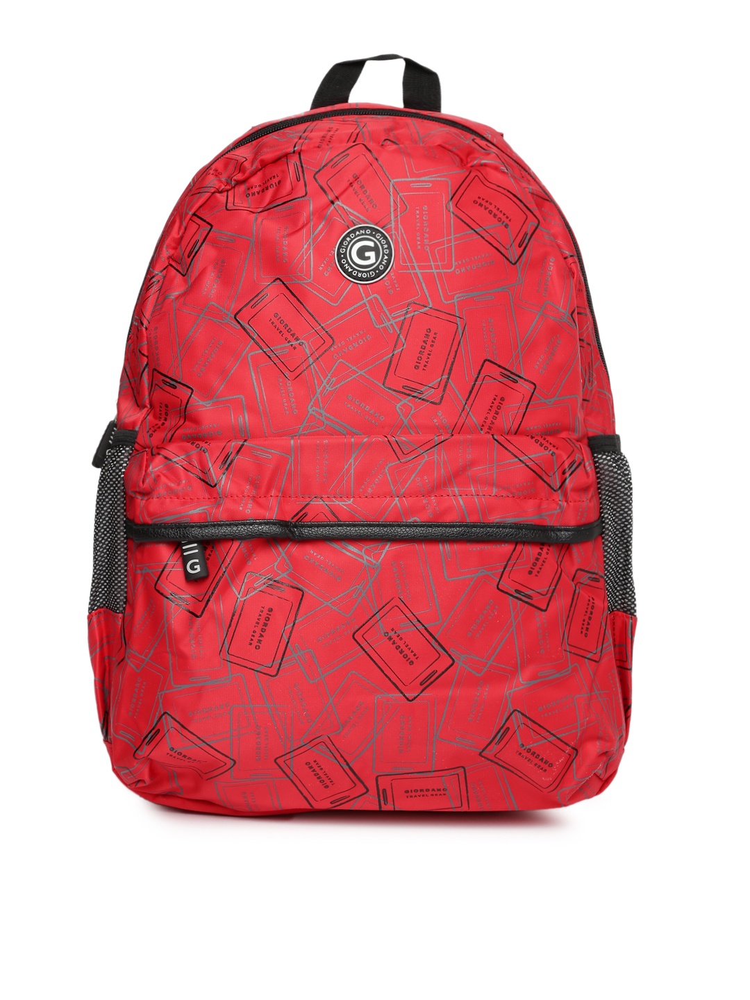 

GIORDANO Unisex Red Printed Backpack