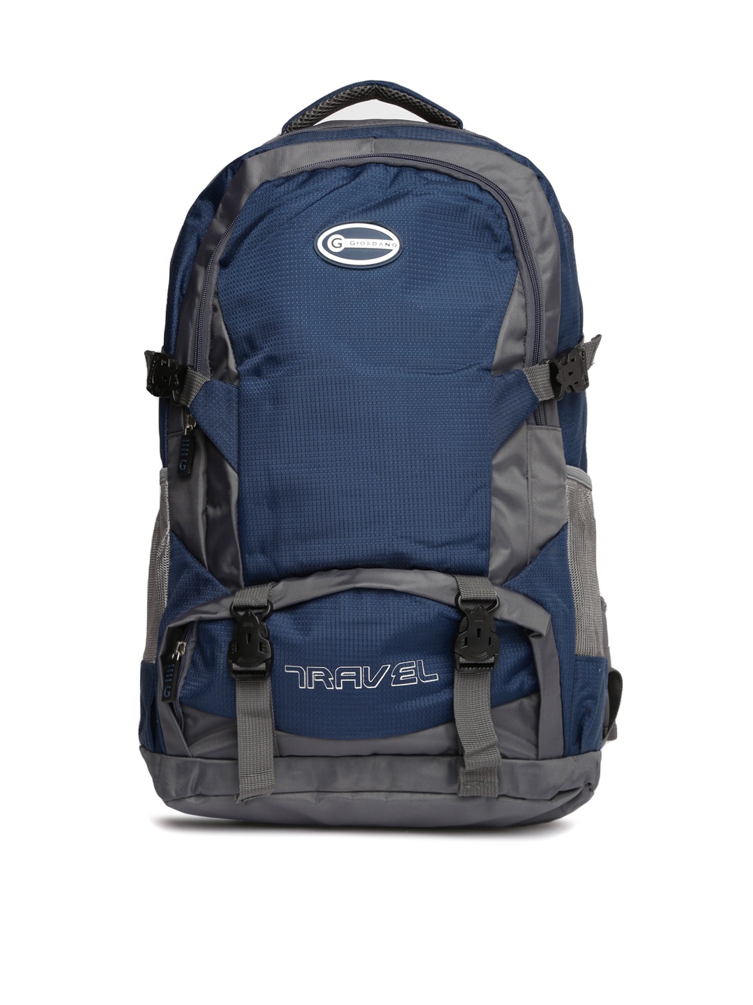 GIORDANO Unisex Navy Blue & Grey Backpack