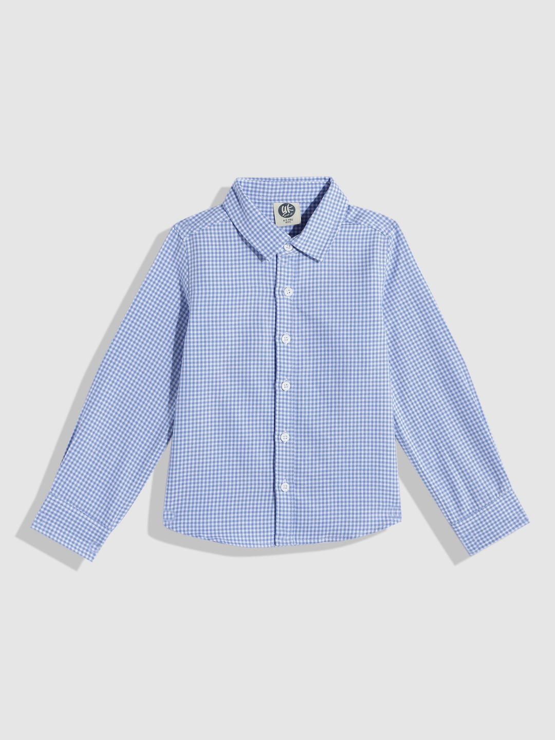 

YK Boys Grid Tattersall Checked Cotton Casual Shirt, Blue