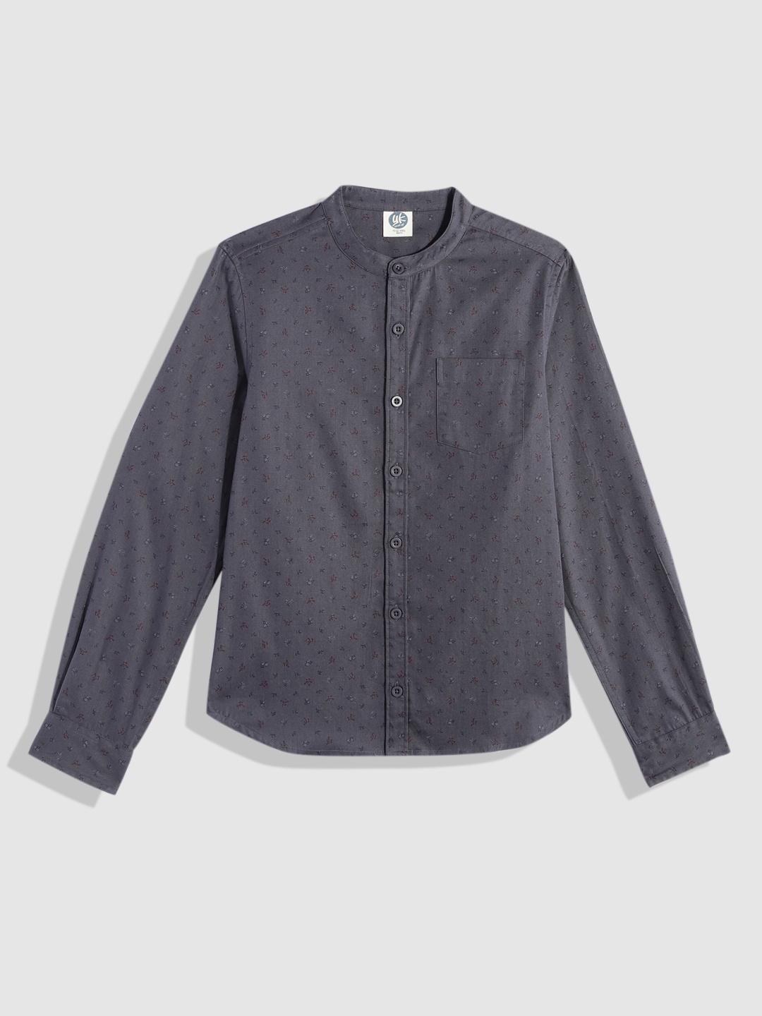 

YK Boys Floral Opaque Printed Casual Shirt, Charcoal