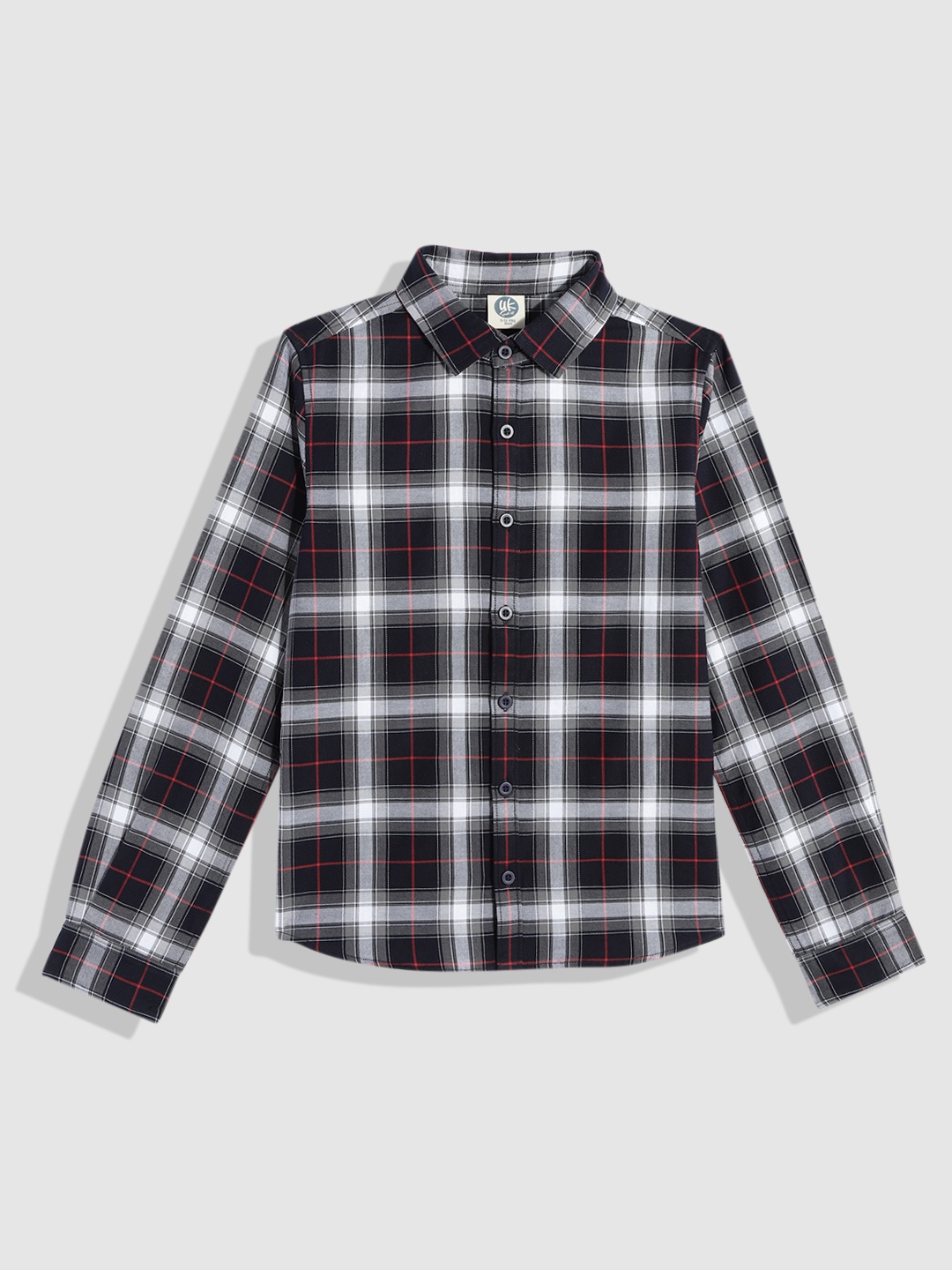 

YK Boys Tartan Checked Casual Shirt, White