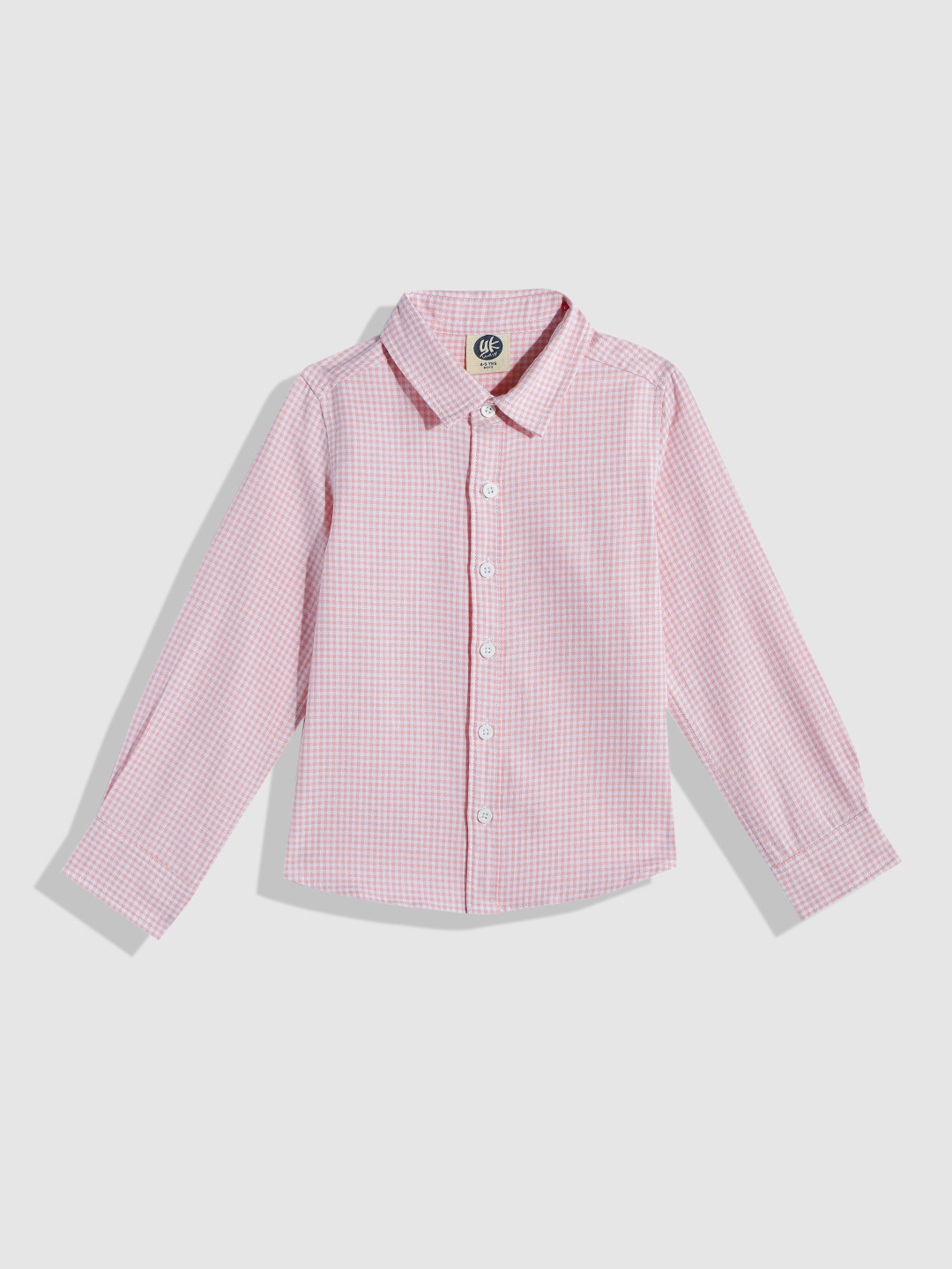 

YK Boys Grid Tattersall Checked Casual Shirt, Pink