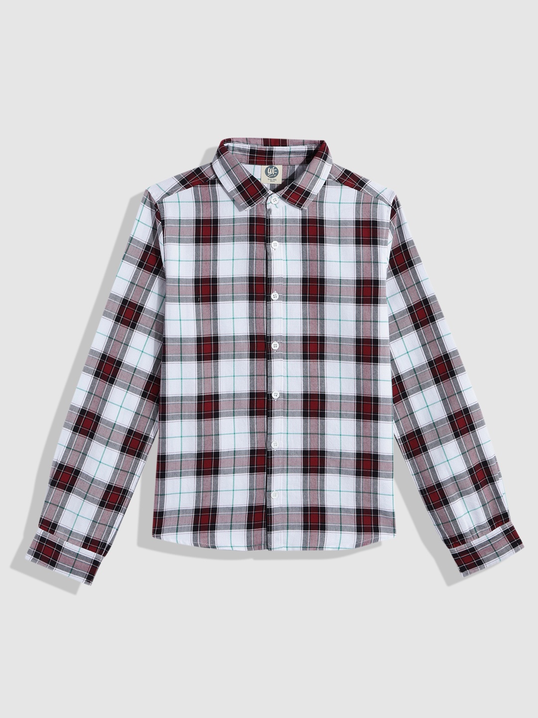 

YK Boys Tartan Checks Opaque Checked Casual Shirt, White