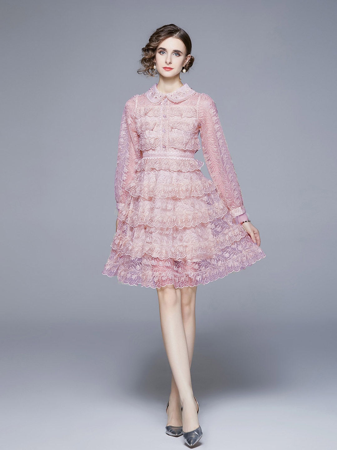 

JC Collection Pink Ethnic Motifs Print Fit & Flare Dress