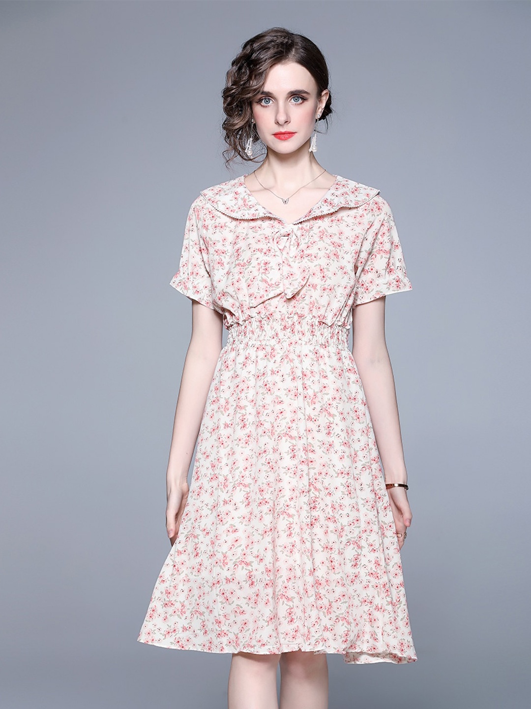 

JC Collection Floral Printed Fit & Flare Dress, Pink