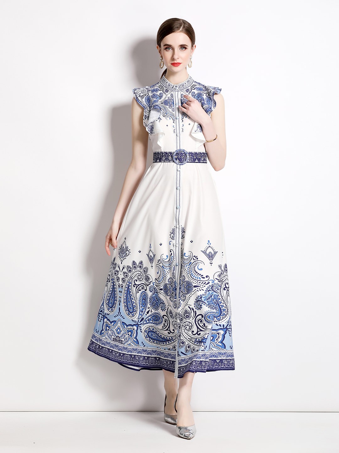 

JC Collection Ethnic Motifs Printed Maxi Dress, Blue