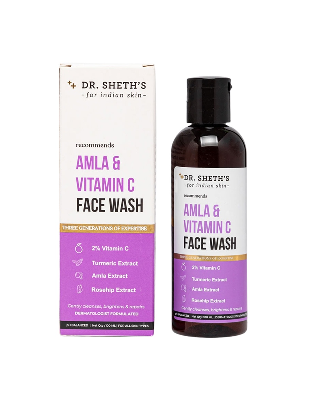 

DR. SHETHS Amla & Vitamin C Face Wash with Turmeric Extract - 100ml, White