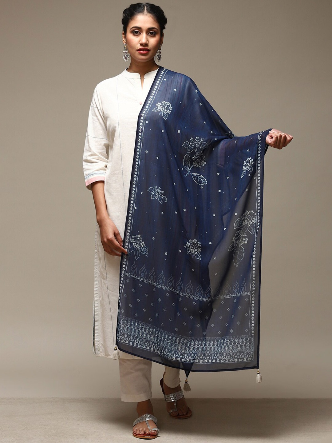 

Biba Ethnic Motifs Printed Dupatta, Blue