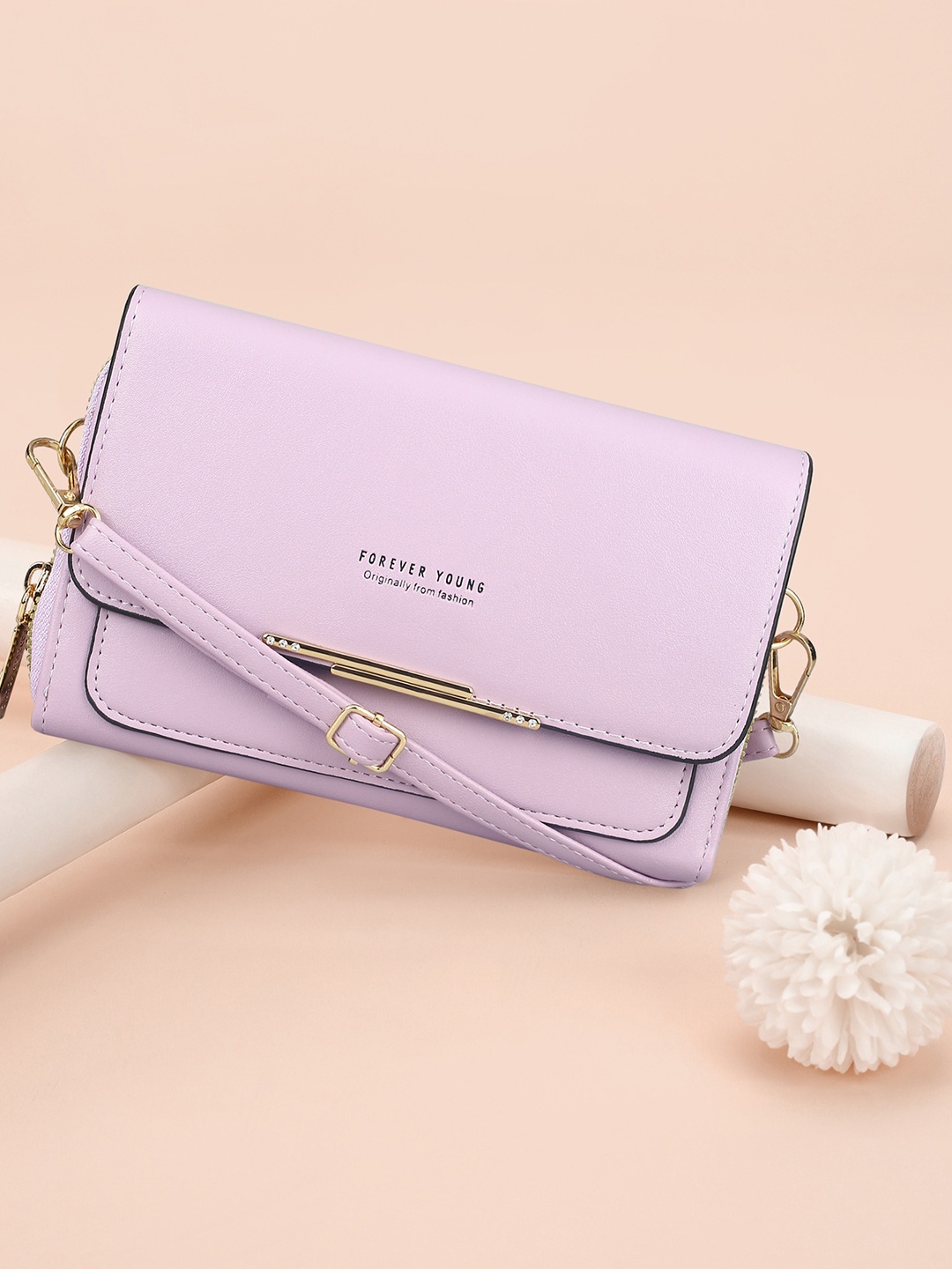 

Diva Dale PU Structured Sling Bag, Lavender