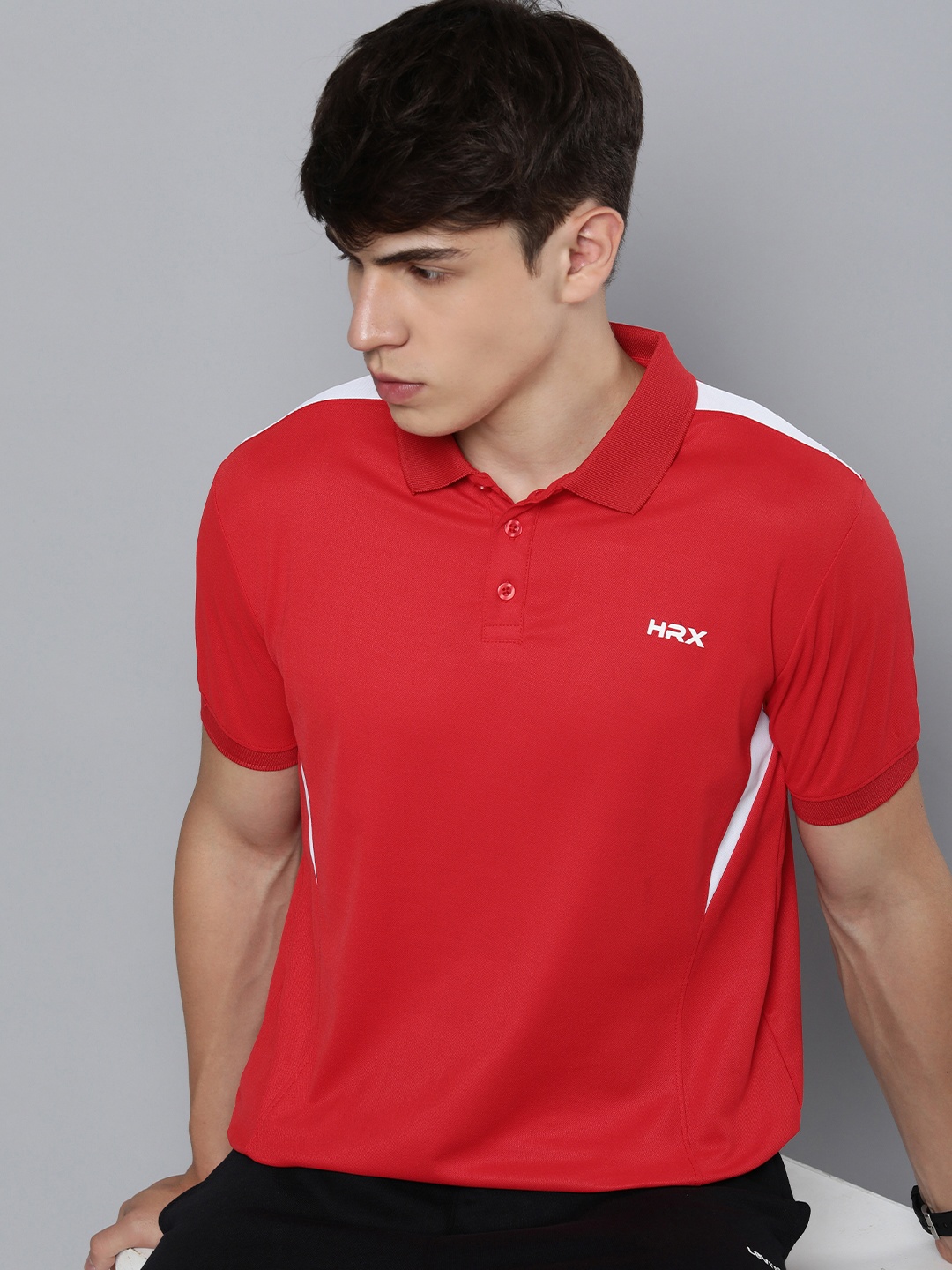 

HRX by Hrithik Roshan Brand Logo Polo Collar T-shirt, Red