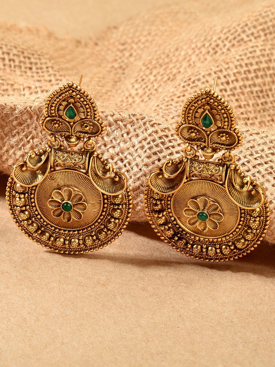 

Fida Gold-Plated Circular Drop Earrings