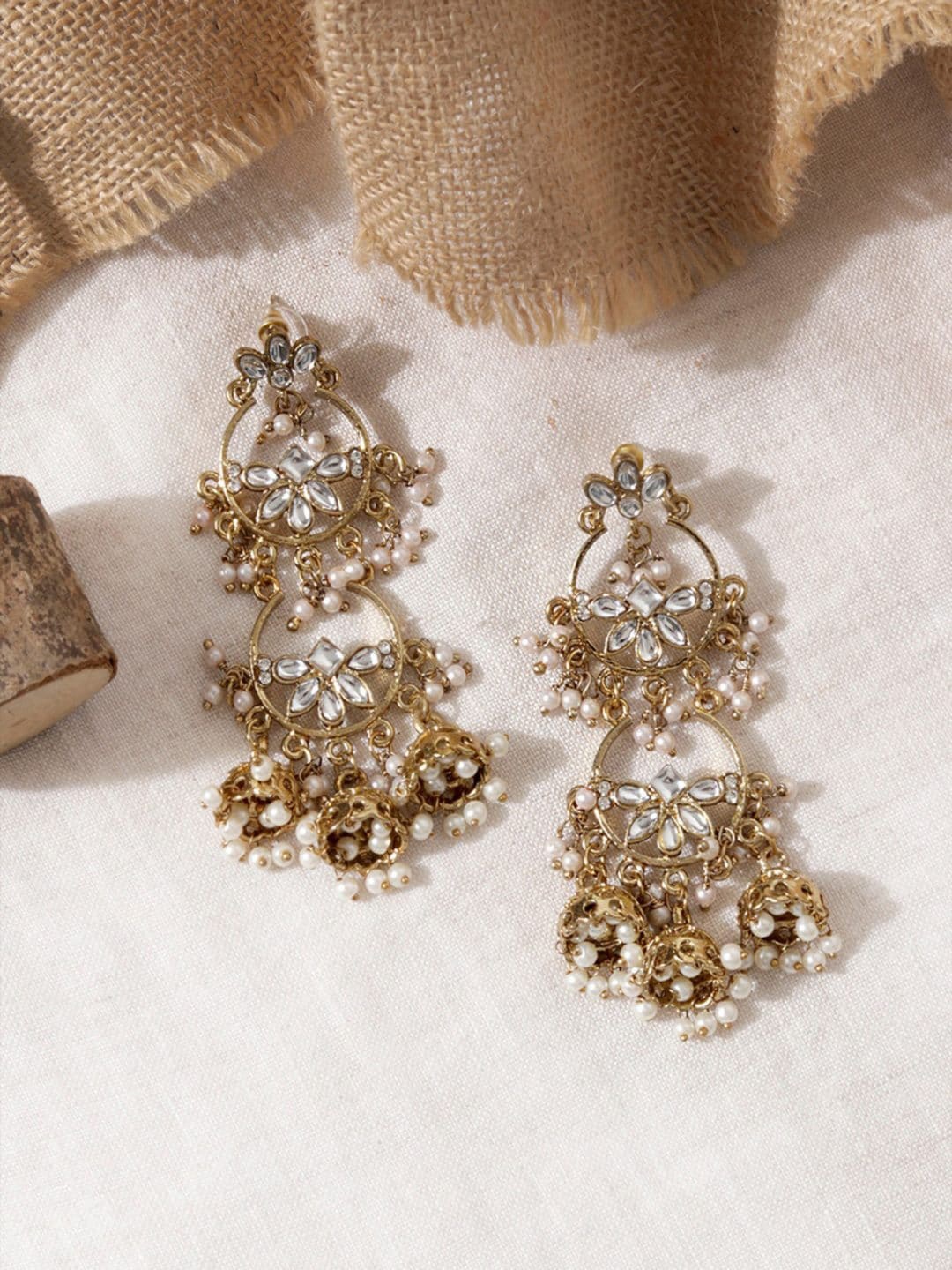 

Fida Gold-Plated Contemporary Chandbalis Earrings